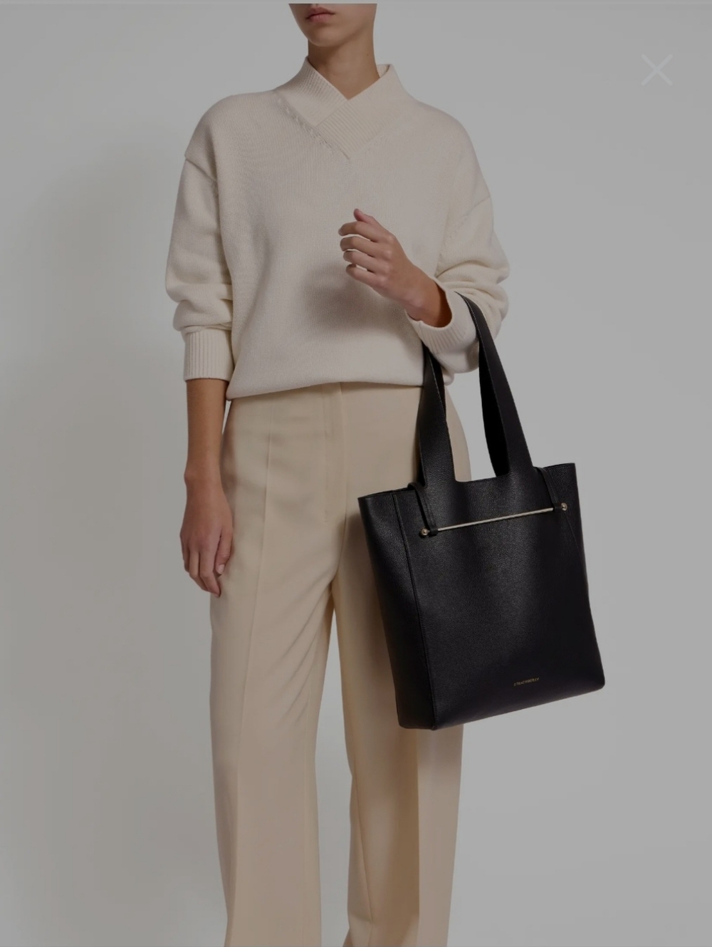 Strathberry Melody Grain Leather  Tote
